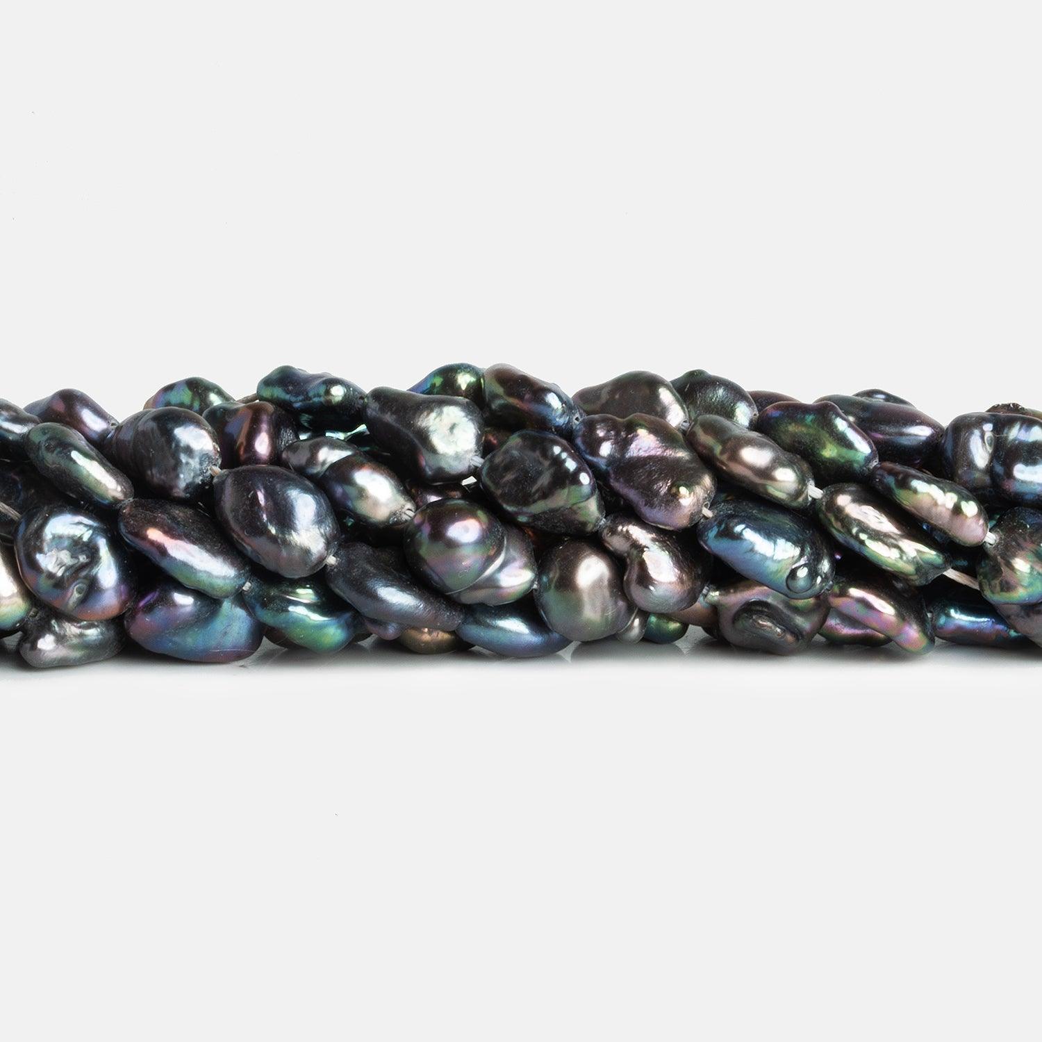 Peacock Keshi Straight-Drilled Pearls 15 inch 38 pieces - The Bead Traders