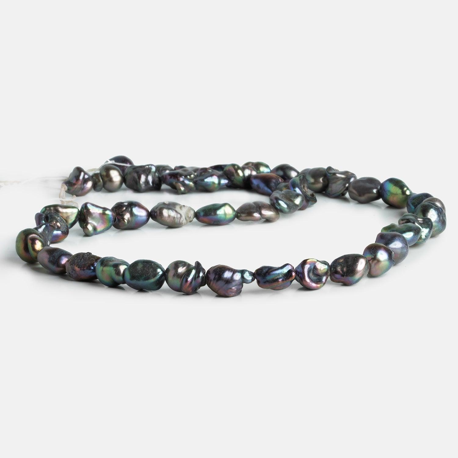 Peacock Keshi Straight-Drilled Pearls 15 inch 38 pieces - The Bead Traders