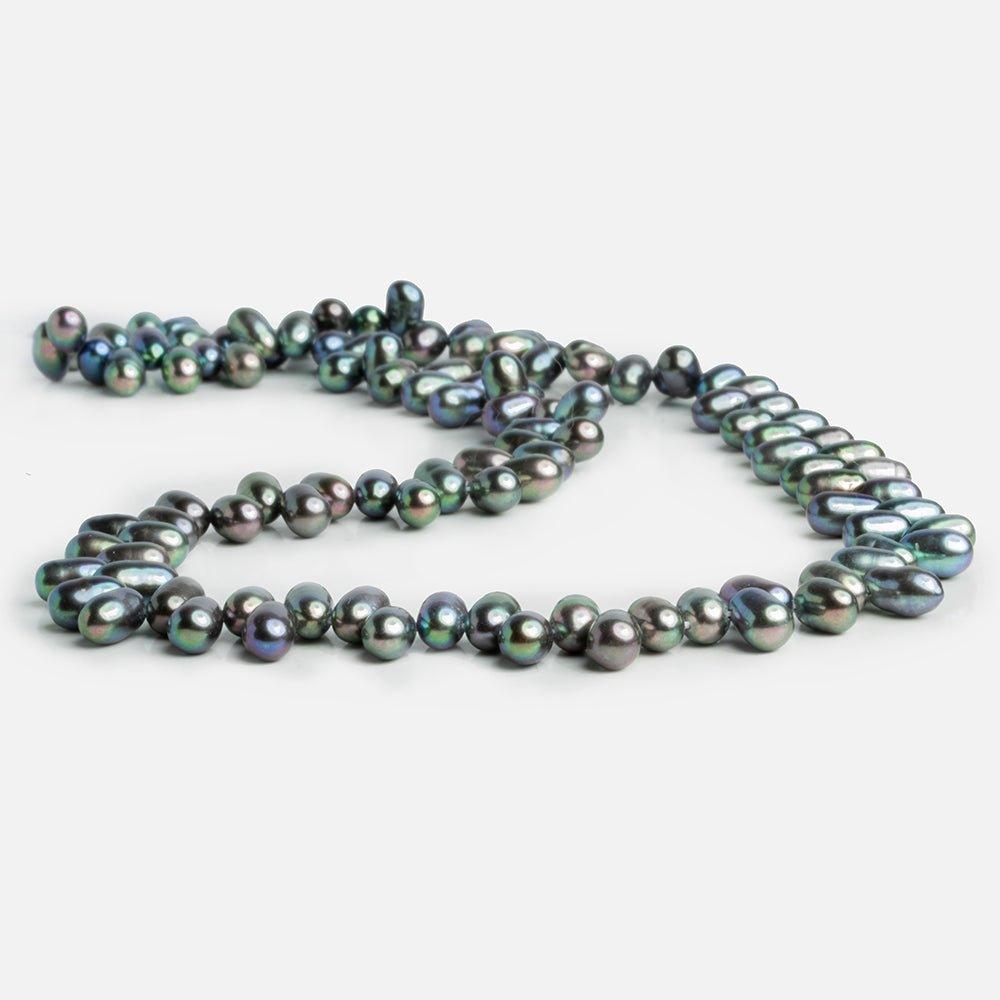 Peacock Oval Freshwater Pearls 15 inch 110 pieces - The Bead Traders