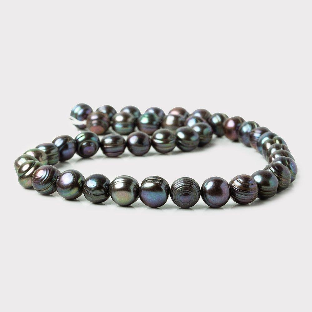 Peacock Side Drilled Ringed Baroque Freshwater Pearl 16 inch 42 pieces 9-10mm - The Bead Traders