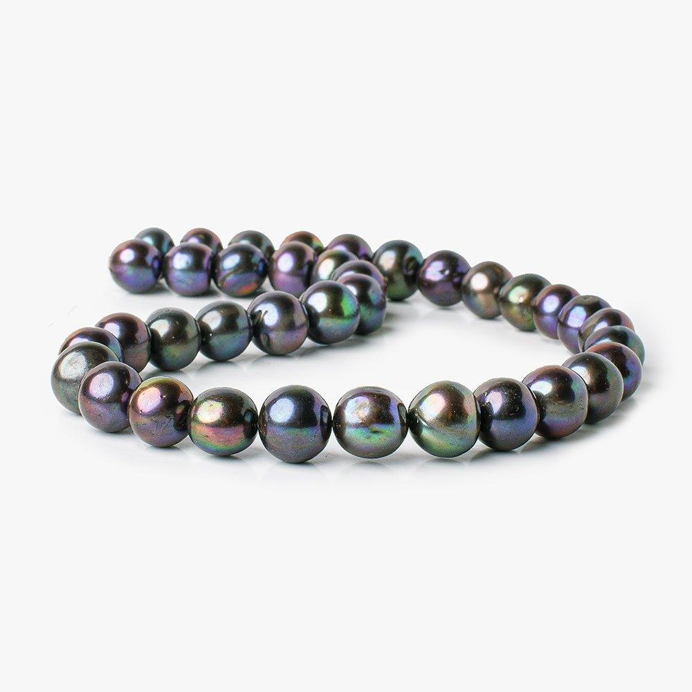 Peacock Side Drilled Ringed Baroque Freshwater Pearl 38 pieces 11x9-12x10mm - The Bead Traders