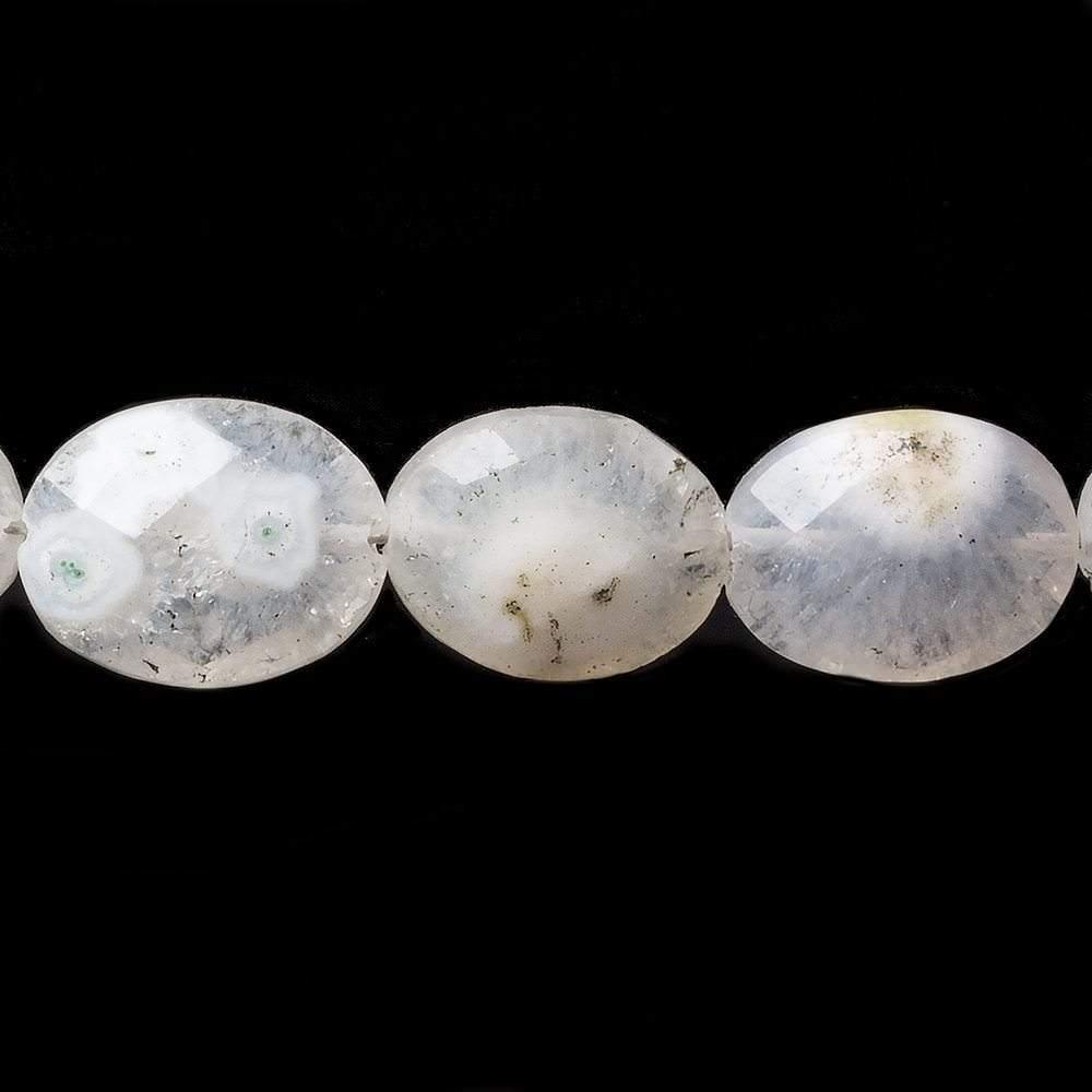Peacock Solar Quartz Faceted Ovals 8 inch 11 beads - The Bead Traders