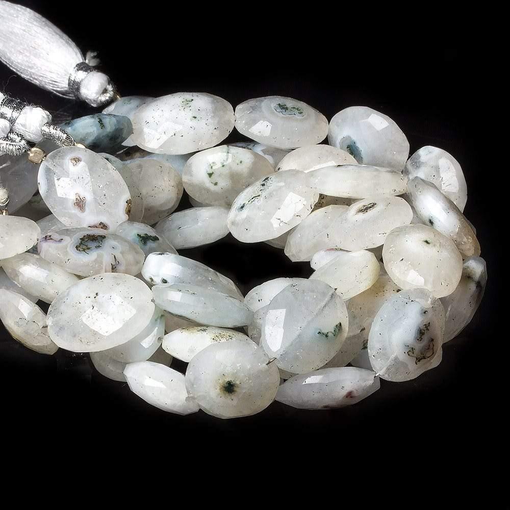 Peacock Solar Quartz Faceted Ovals 8 inch 11 beads - The Bead Traders