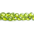 Peridot Faceted Heart Beads 8 inch 45 pieces - The Bead Traders