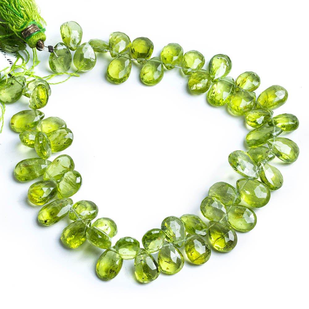 Peridot Faceted Pear Beads 8 inch 55 pieces - The Bead Traders