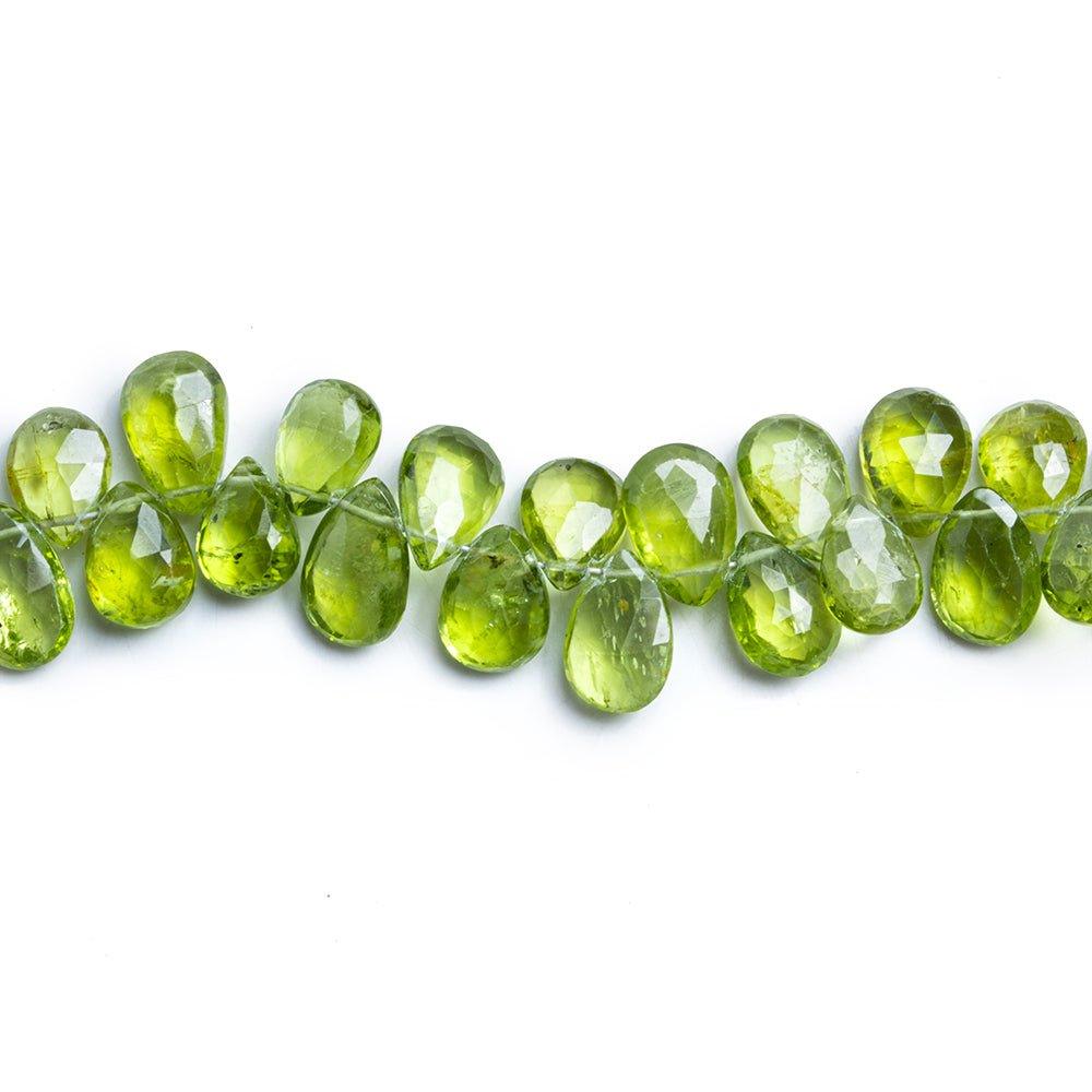 Peridot Faceted Pear Beads 8 inch 55 pieces - The Bead Traders