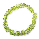 Peridot Faceted Pear Briolette Beads, 8" length, 8x4x3-5x4x3mm, 81 pcs - The Bead Traders