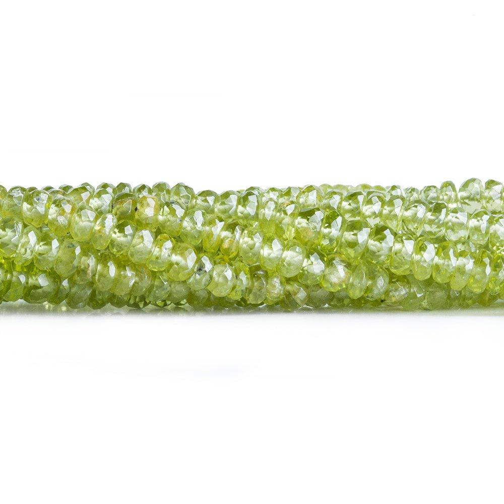 Peridot Faceted Rondelle Beads 14 inch 180 pieces - The Bead Traders