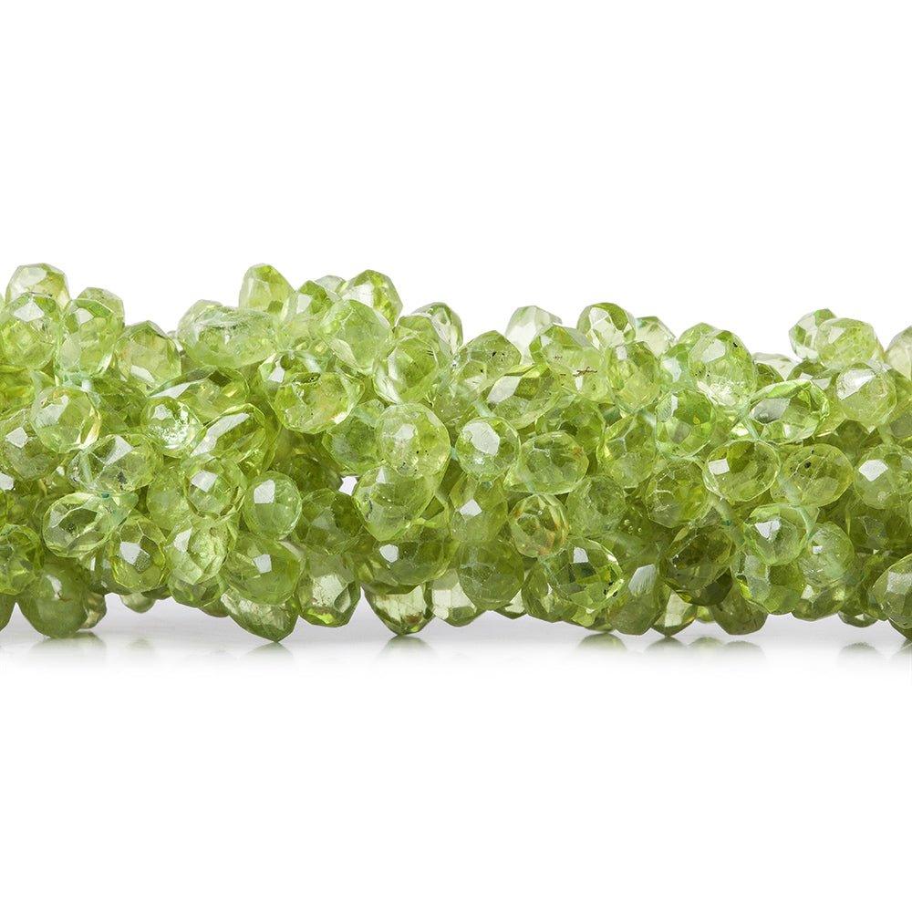 Peridot Faceted Tear Drop Beads , 4x3-7x3mm, 14.5" length, 175pcs - The Bead Traders