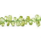 Peridot Faceted Tear Drop Beads , 4x3-7x3mm, 14.5" length, 175pcs - The Bead Traders
