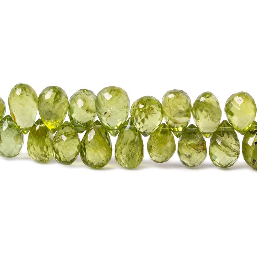 Peridot faceted Tear Drop beads 8 inch 71 pieces - The Bead Traders