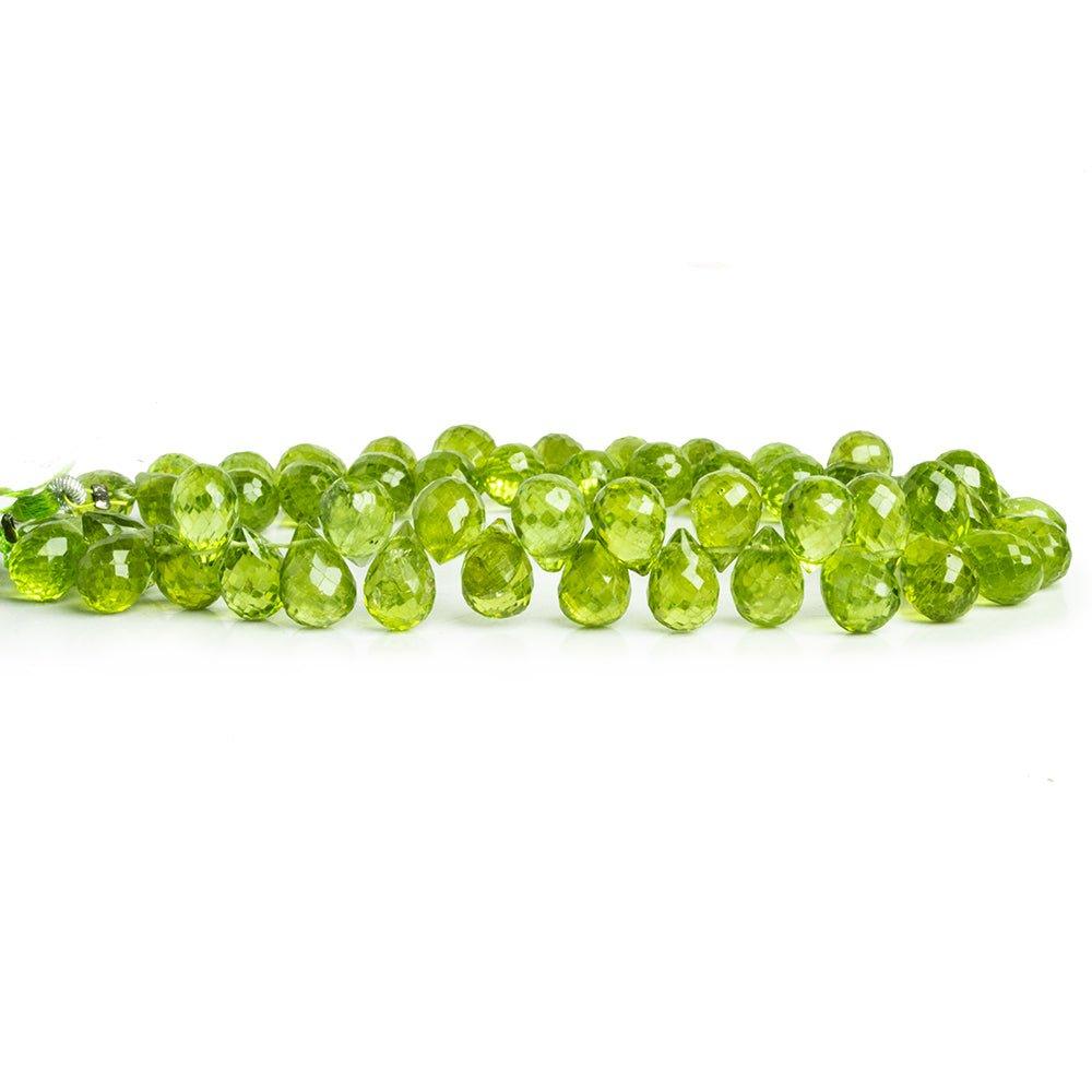Peridot Faceted Teardrop Beads 8 inch 55 pieces - The Bead Traders