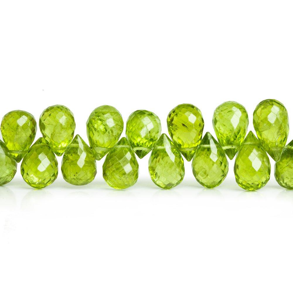Peridot Faceted Teardrop Beads 8 inch 55 pieces - The Bead Traders