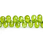 Peridot Faceted Teardrop Beads 8 inch 55 pieces - The Bead Traders