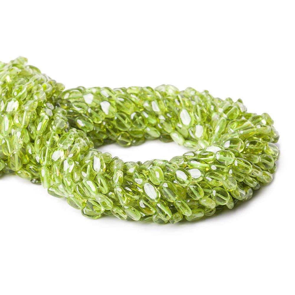 Peridot Plain Oval Beads 6x4x2mm average, 14 inches, 63 pieces - The Bead Traders