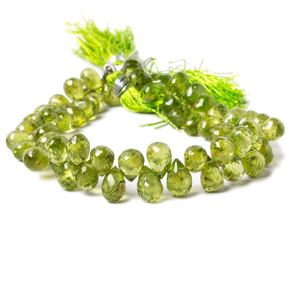 Peridot Tear Drop Briolette 8 inch 61 pieces - The Bead Traders