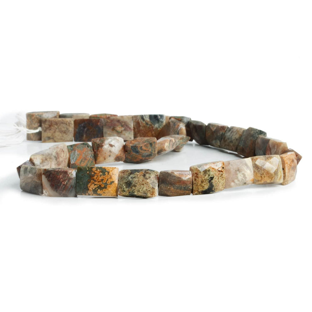 Petrified Wood Handcut Rectangles 15 inch 27 beads - The Bead Traders