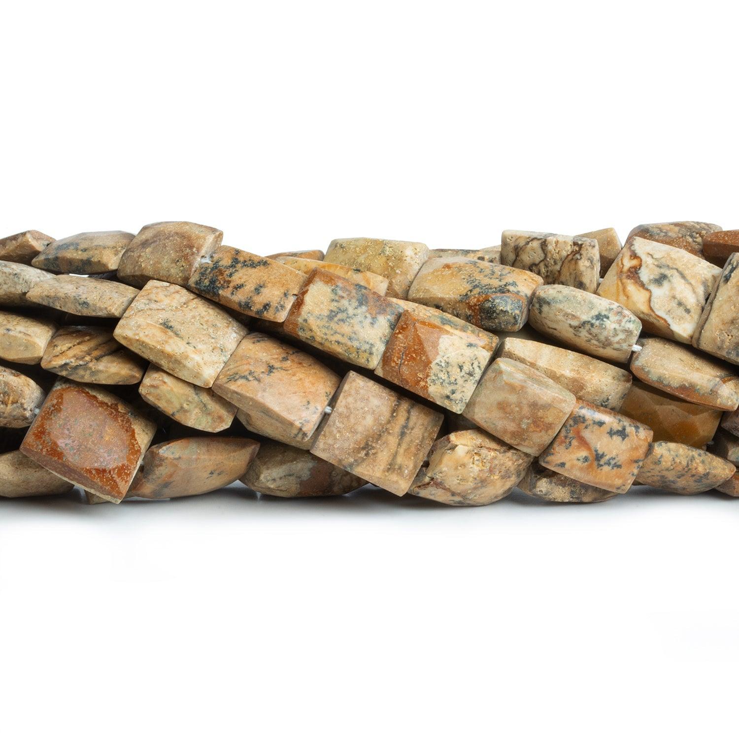 Picture Jasper Handcut Rectangles 15 inch 28 beads - The Bead Traders