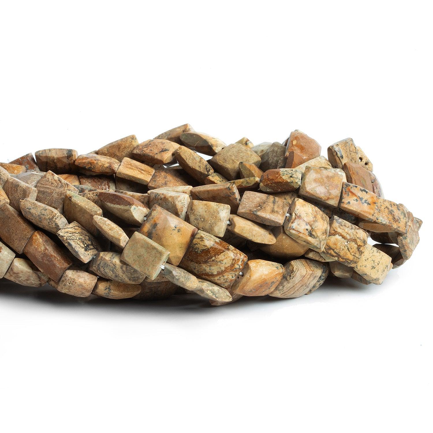 Picture Jasper Handcut Rectangles 15 inch 28 beads - The Bead Traders