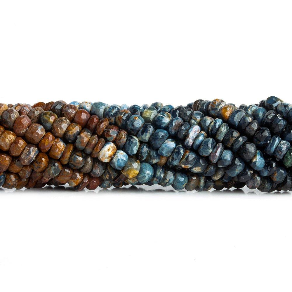 Pietersite Hand Cut Faceted Rondelle Beads 12 inch 110 pieces - The Bead Traders