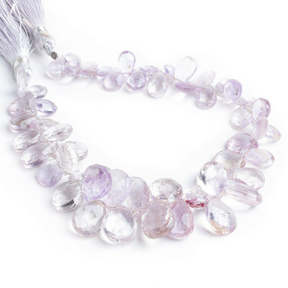 Pink Amethyst Faceted Pear Beads 8 inch 55 pieces - The Bead Traders