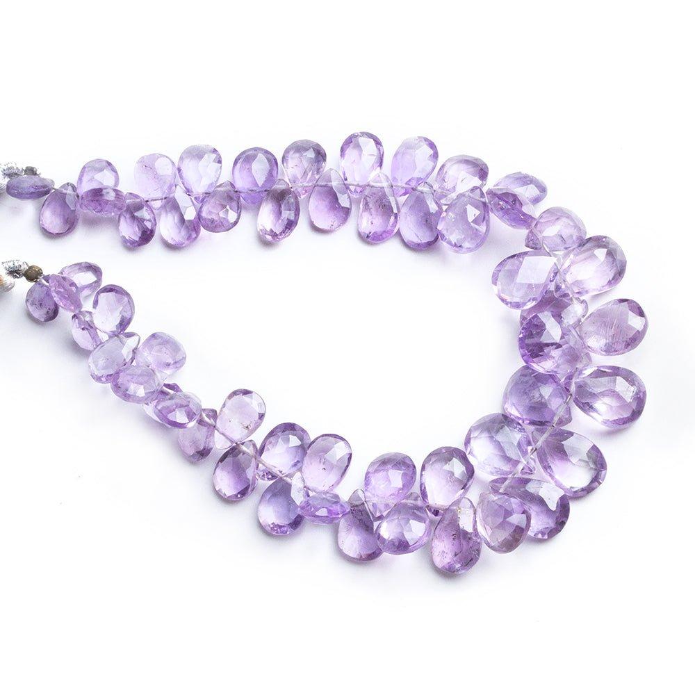 Pink Amethyst Faceted Pear Beads 8 inch 55 pieces - The Bead Traders