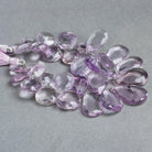 Pink Amethyst Faceted Pears & Hearts 7 inch 30 Beads - The Bead Traders