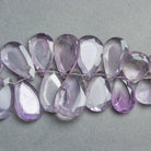 Pink Amethyst Faceted Pears & Hearts 7 inch 30 Beads - The Bead Traders