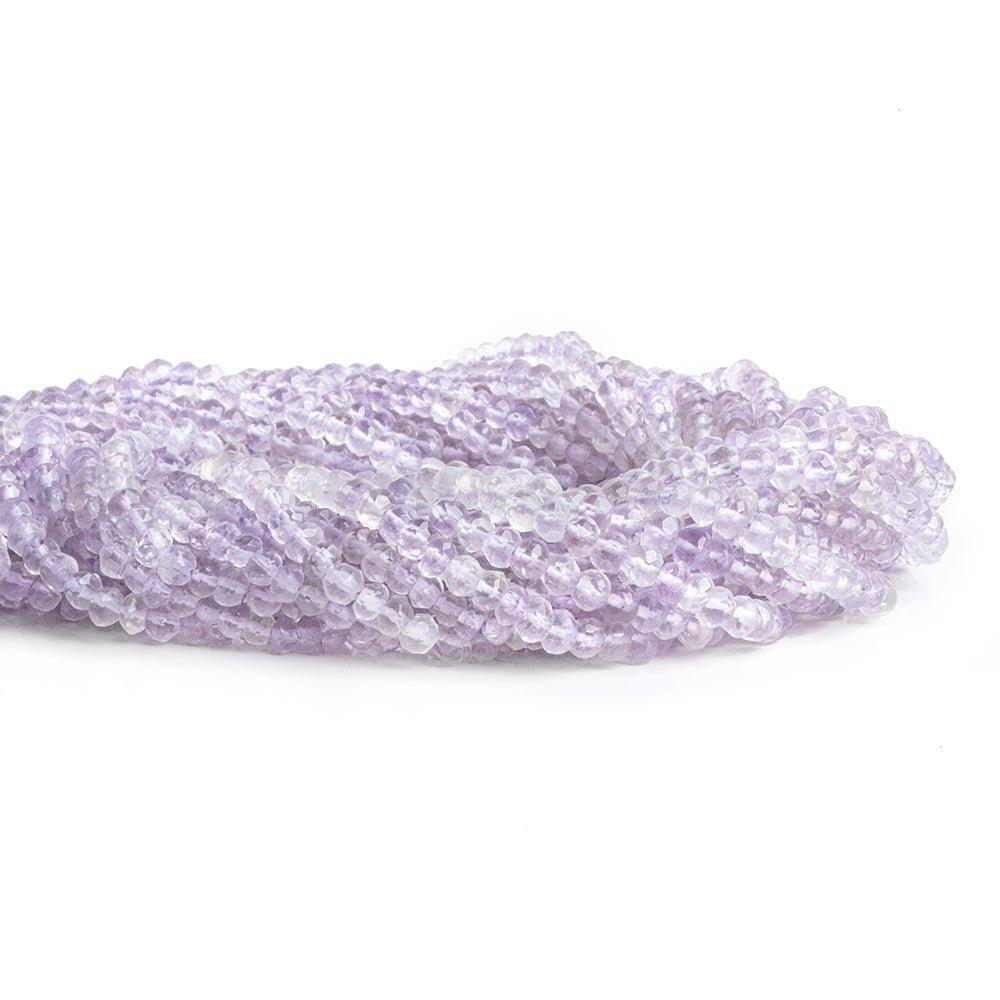 Pink Amethyst Faceted Rondelle Beads 12 inch 125 pieces - The Bead Traders