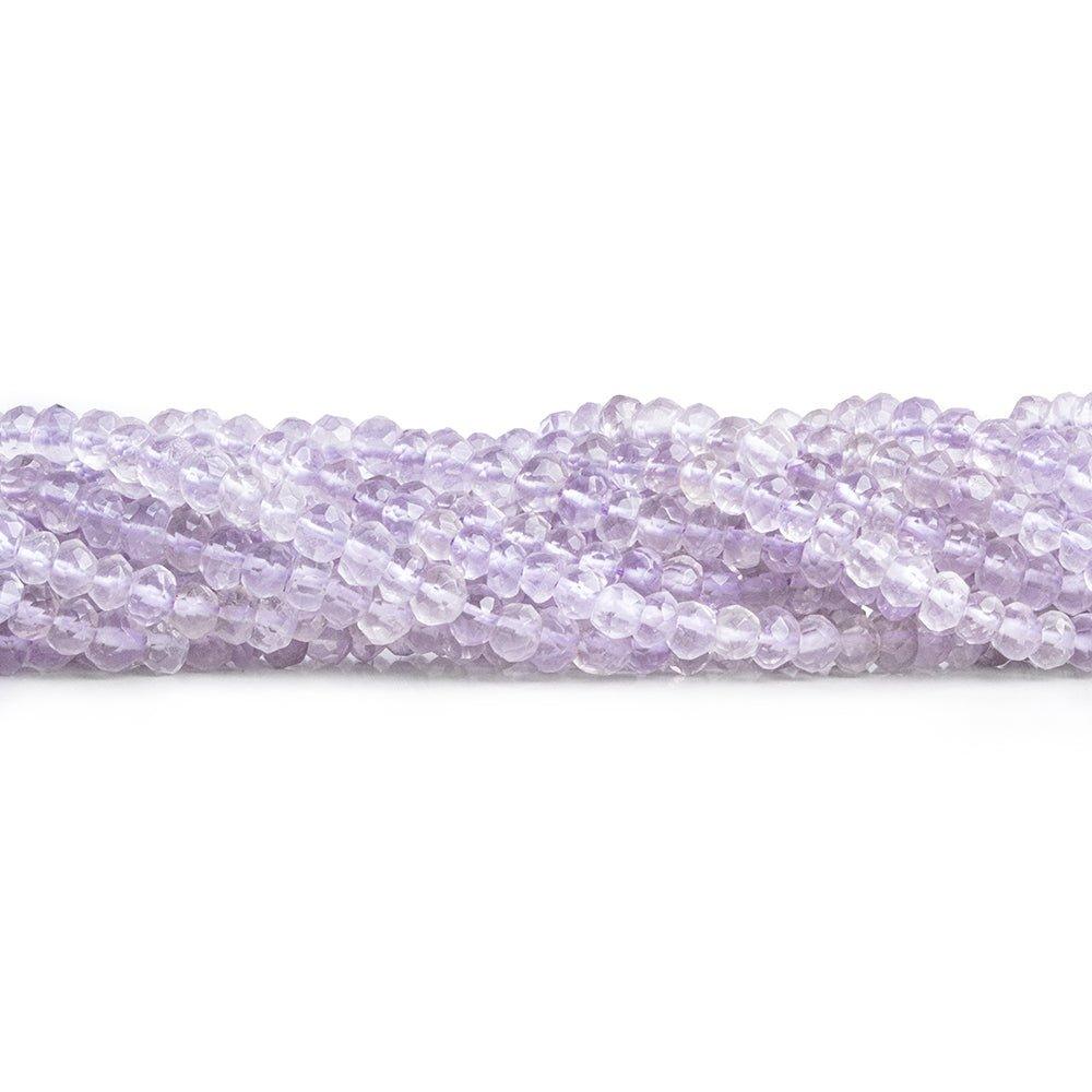 Pink Amethyst Faceted Rondelle Beads 12 inch 125 pieces - The Bead Traders