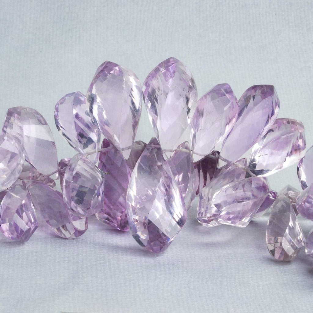 Pink Amethyst Faceted Twists 7.5 inch 58 beads - The Bead Traders