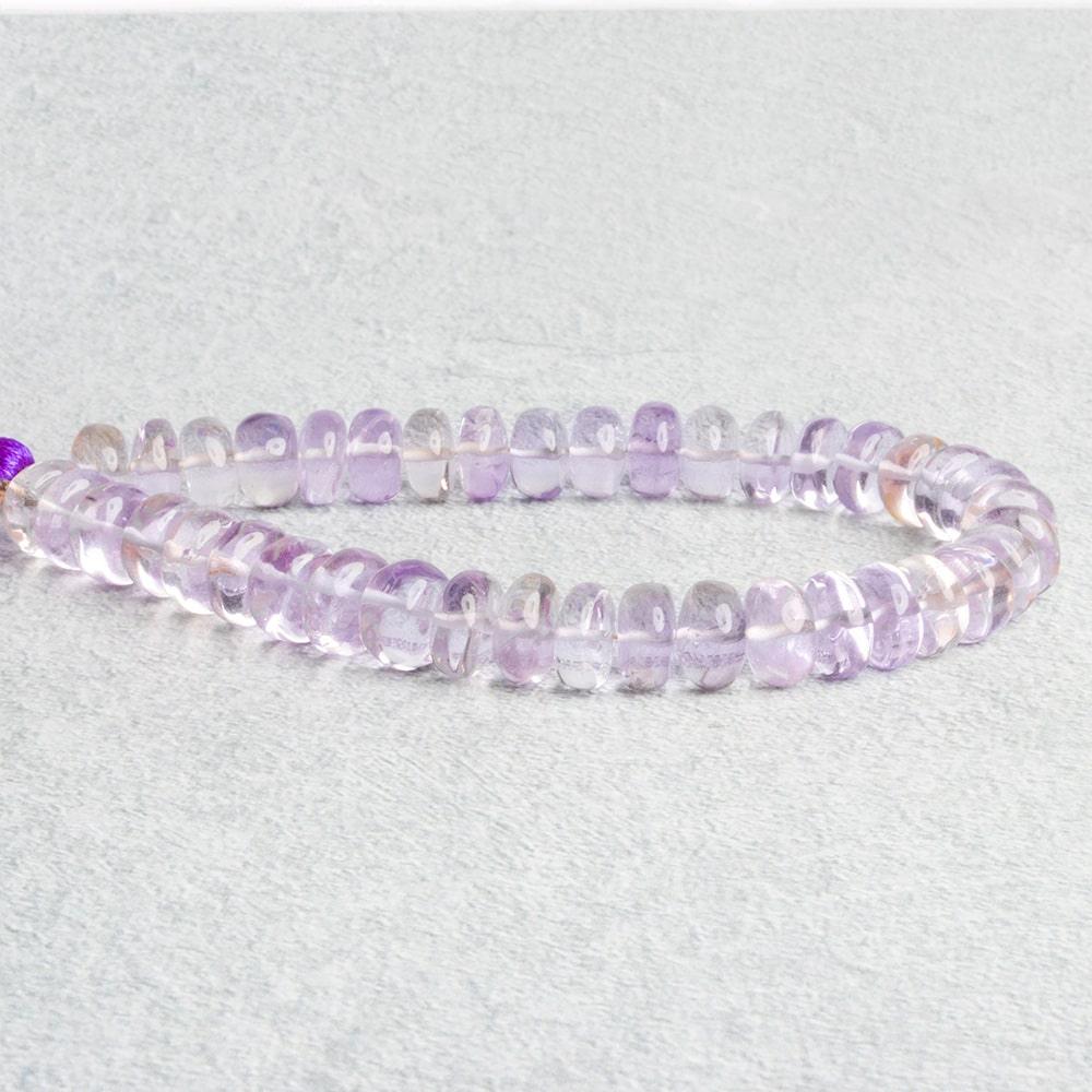 Pink Amethyst Plain Rondelle Beads 8 inch 38 pieces - The Bead Traders