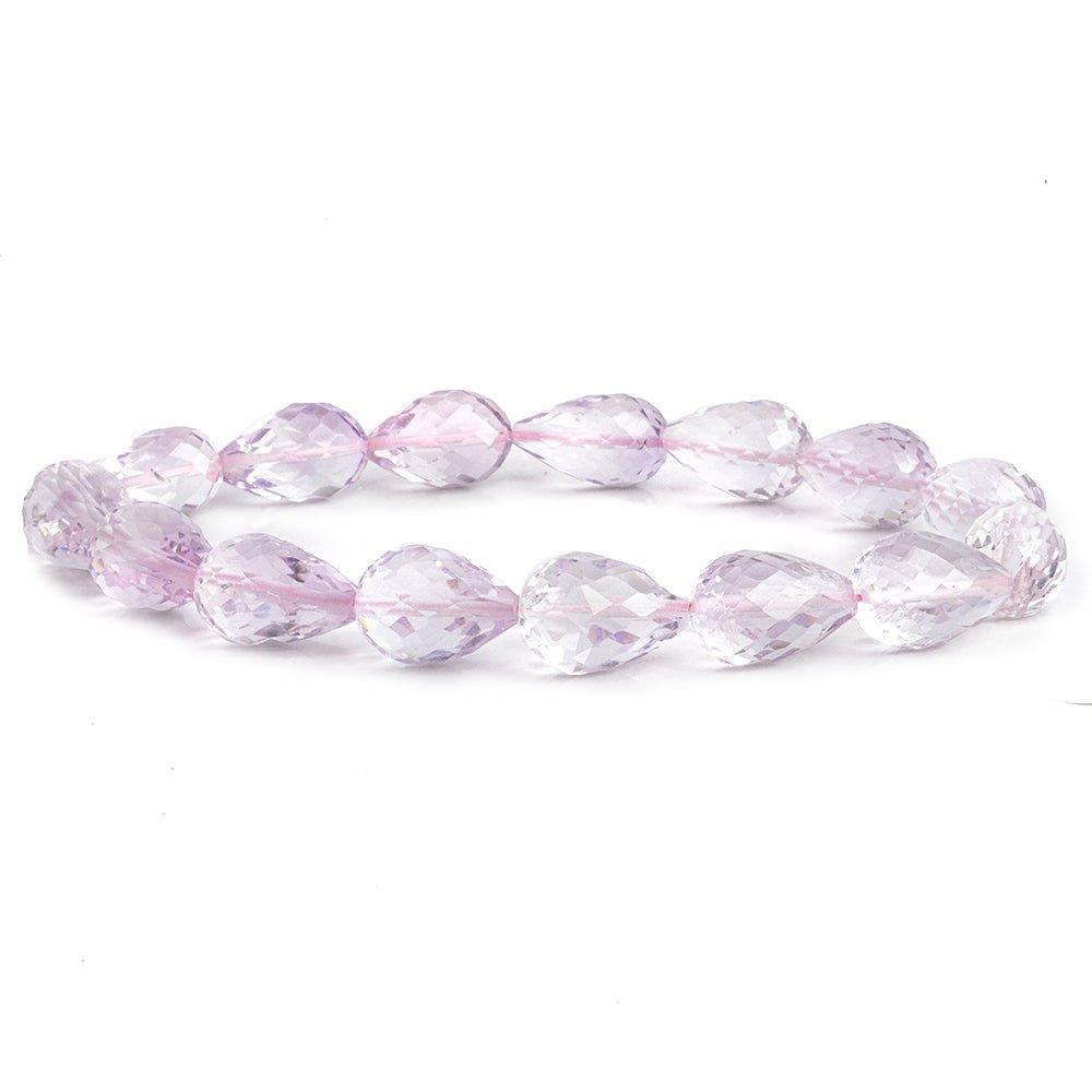 Pink Amethyst Straight Drilled Faceted Teardrop Beads 8 inch 16 pieces - The Bead Traders