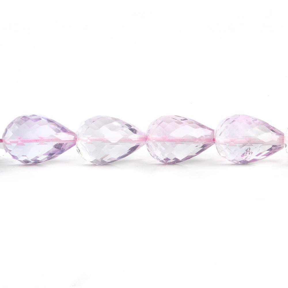 Pink Amethyst Straight Drilled Faceted Teardrop Beads 8 inch 16 pieces - The Bead Traders