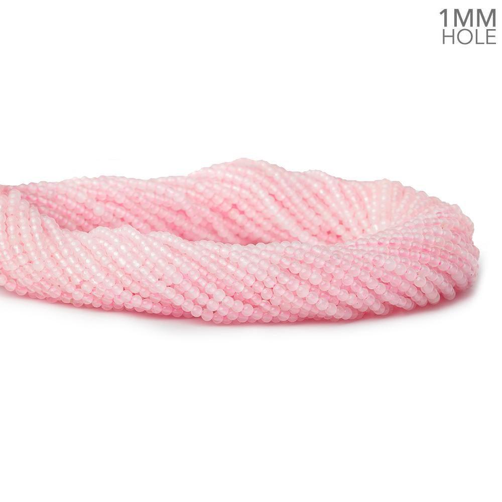Pink Chalcedony Beads Plain 1mm Rounds - The Bead Traders