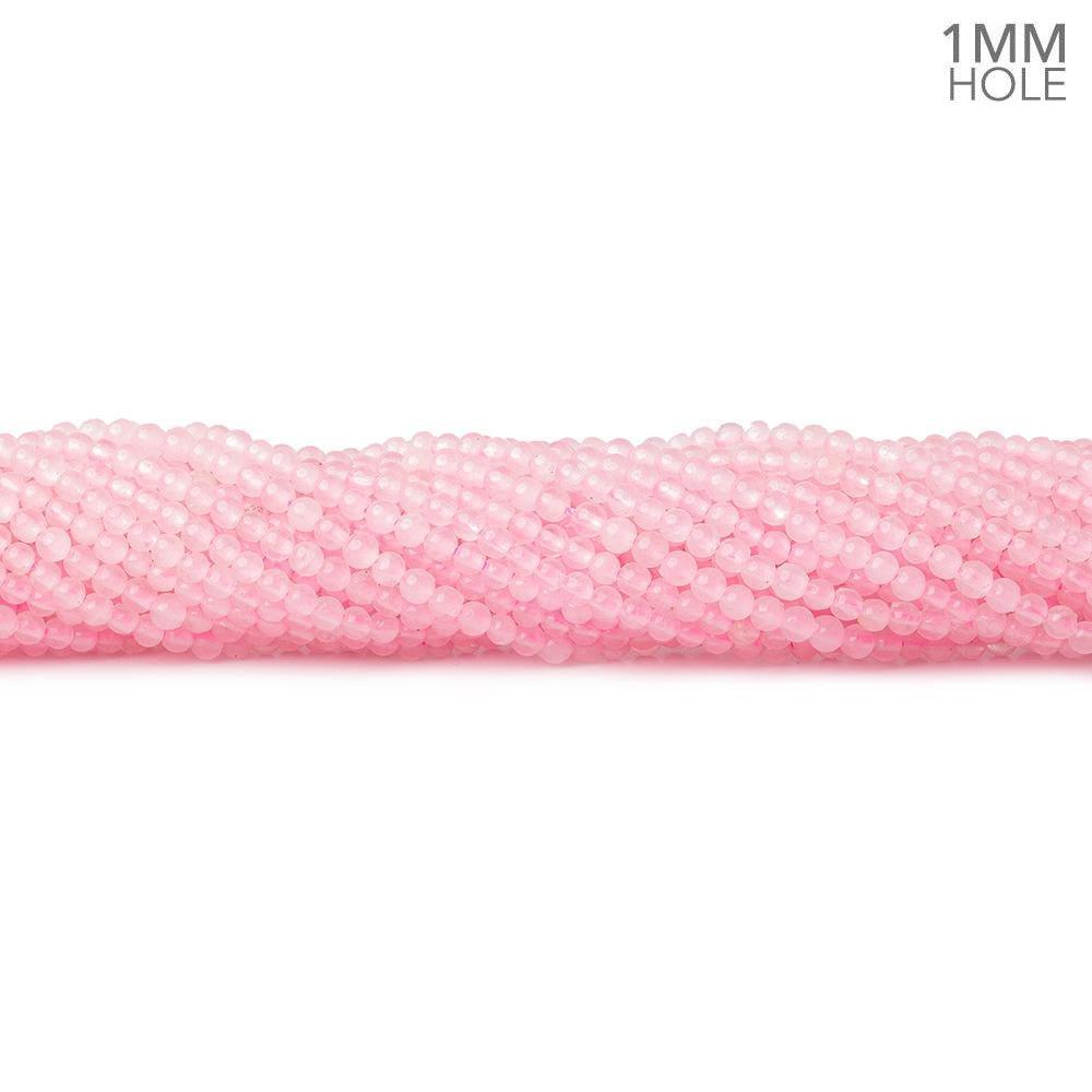 Pink Chalcedony Beads Plain 1mm Rounds - The Bead Traders