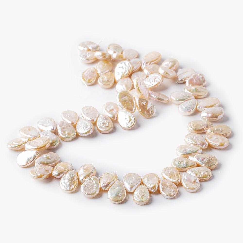 Pink Ice Freshwater Pearls Top Drilled 12-15mm Flat Pears - The Bead Traders