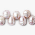 Pink Ice Top Drilled Ringed Baroque Freshwater Pearls 15 inch 9x9mm 60 beads - The Bead Traders