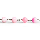 Pink Opal Round Black Gold Chain by the Foot 25 pieces - The Bead Traders