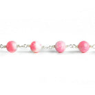 Pink Opal Round Silver Chain by the Foot 21 pieces - The Bead Traders
