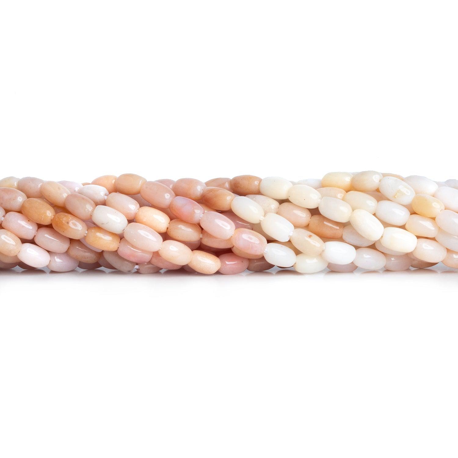 Pink Peruvian Opal Barrel Tubes 14 inch 65 beads - The Bead Traders