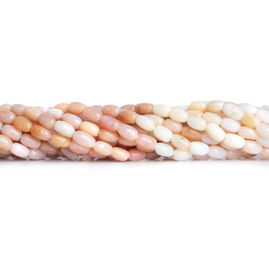 Pink Peruvian Opal Barrel Tubes 14 inch 65 beads - The Bead Traders