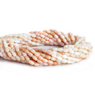 Pink Peruvian Opal Barrel Tubes 14 inch 65 beads - The Bead Traders