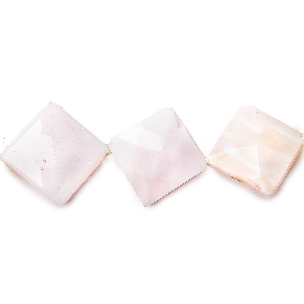 Pink Peruvian Opal Beads Faceted 13x13-16x16mm Square Beads, - The Bead Traders
