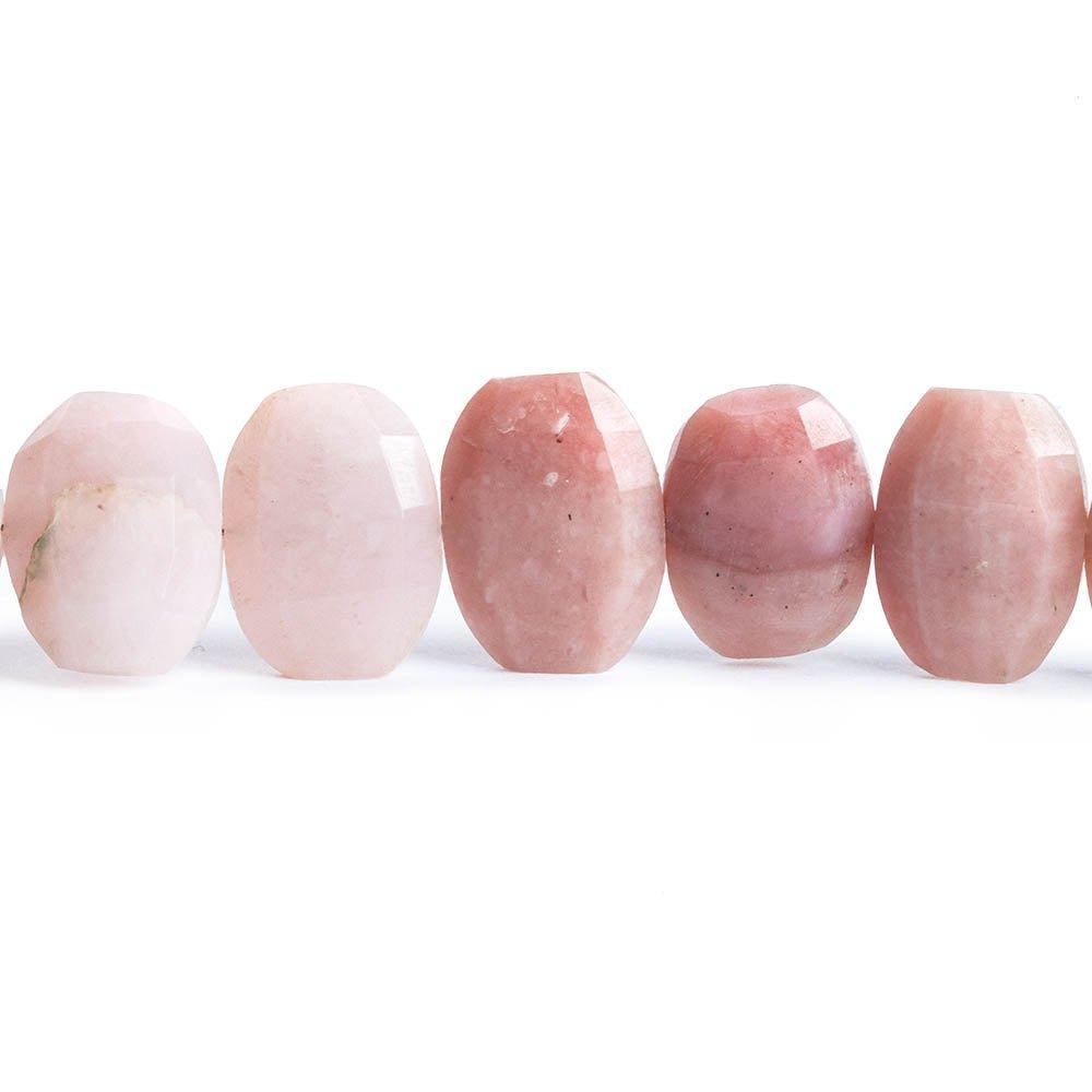 Pink Peruvian Opal Faceted Cushion Beads 6 inch 15 pieces - The Bead Traders