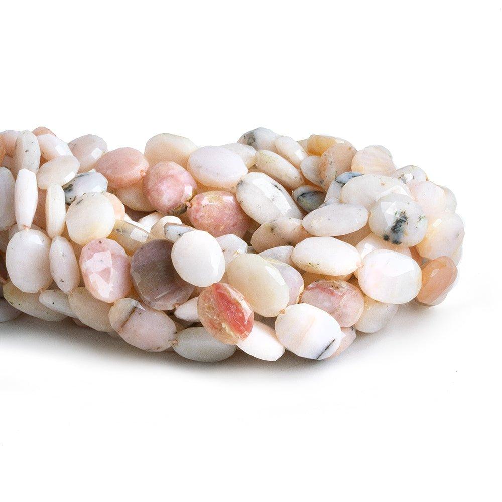 Pink Peruvian Opal Faceted Oval Beads 14 inch 30 beads - The Bead Traders