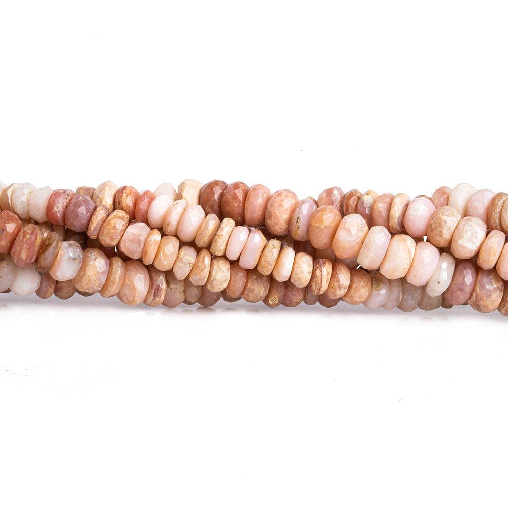 Pink Peruvian Opal Faceted Rondelle Beads 14 inch 130 pieces - The Bead Traders
