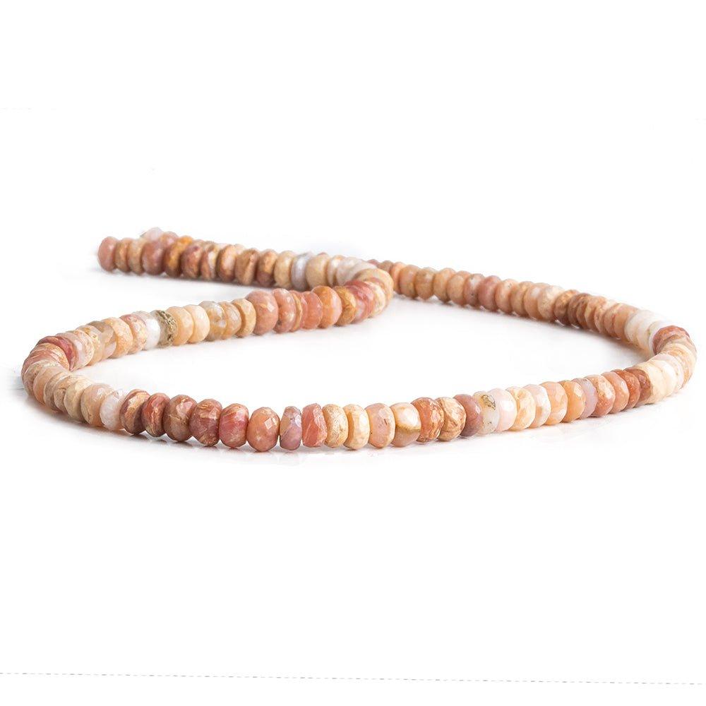 Pink Peruvian Opal Faceted Rondelle Beads 14 inch 130 pieces - The Bead Traders
