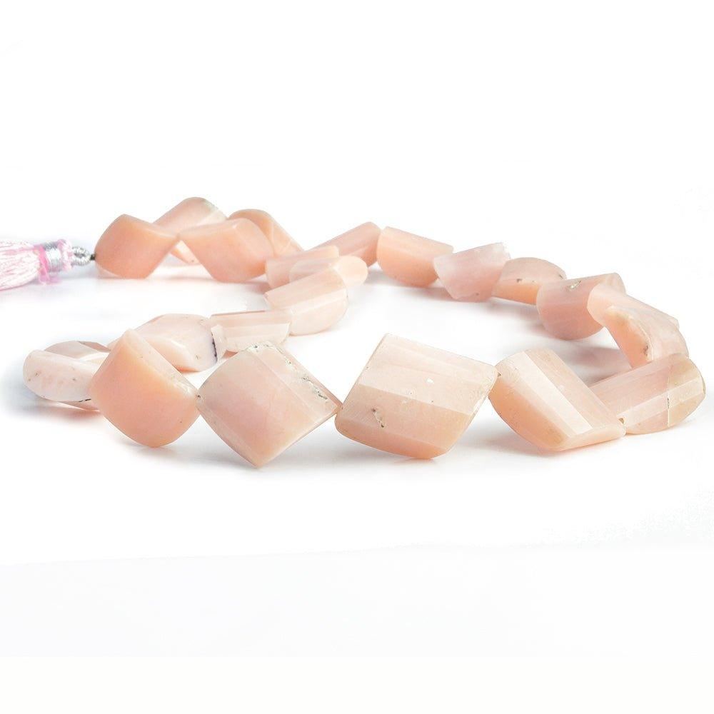 Pink Peruvian Opal Faceted Twist Beads 18 inch 24 pieces - The Bead Traders
