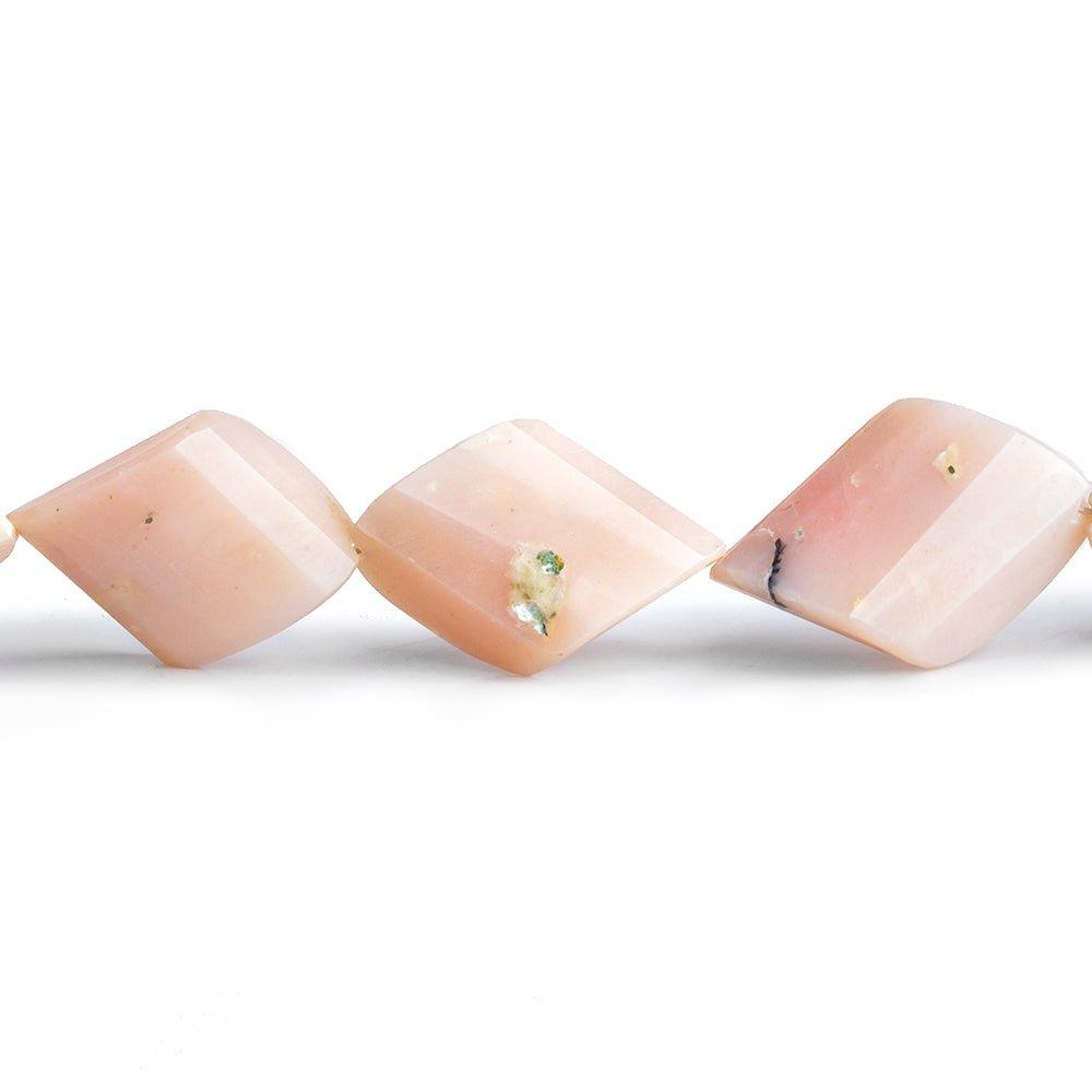 Pink Peruvian Opal Faceted Twist Beads 18 inch 24 pieces - The Bead Traders